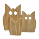 Conjunto de 3 Corujas de Pinus