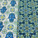 Tecido Tricoline 100% Algodão Mão de Fátima Azul