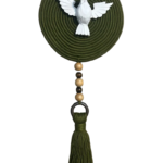 Kit Pendente Divino Verde Oliva com Cordão de Algodão