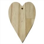 Coração de Pinus com Furo Tamanho G 13x8 cm