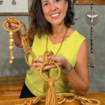 Kit Colar de Mesa com Contas de Madeira