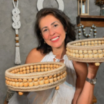 Kit Bandeja com Contas de Madeira