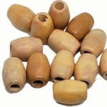 Kit Contas de Madeira Azeitona 100 Unidades 22 mm