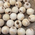 Kit Contas de Madeira 100 Unidades 22 mm Cor Pinus