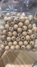 Kit Contas de Madeira 100 Unidades 22 mm Cor Pinus - Imagem 3