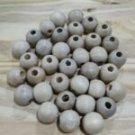 Kit Contas de Madeira 100 Unidades 22 mm Cor Mineral