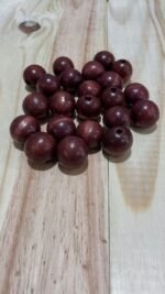 Kit Contas de Madeira 100 Unidades 22 mm Cor Mogno