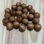 Kit Contas de Madeira 100 Unidades 22 mm Cor Cerejeira