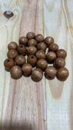 Kit Contas de Madeira 100 Unidades 22 mm Cor Cerejeira