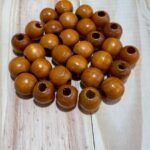 Kit Contas de Madeira 200 Unidades 18 mm Canela