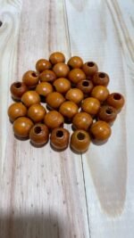 Kit Contas de Madeira 200 Unidades 18 mm Canela