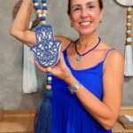 Kit Pendente Mão de Fátima Azul Marinho