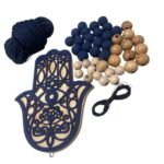 Kit Pendente Mão de Fátima Azul Marinho - Imagem 2