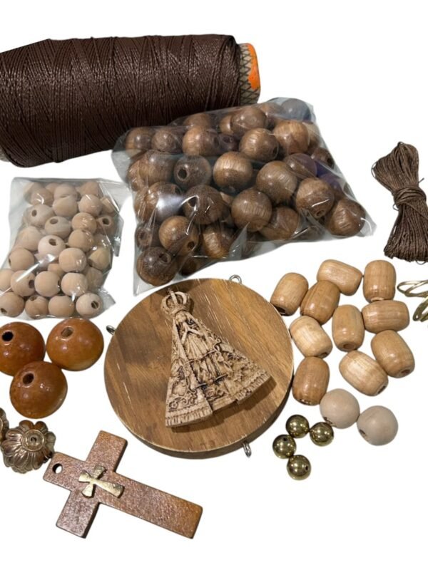 Kit Terço Decorativo Nossa Senhora Rústico